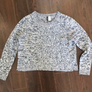 Blue and White Knit Sweater